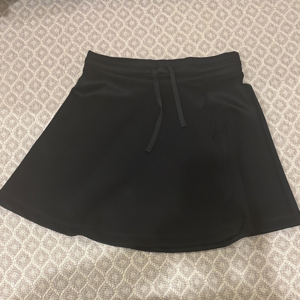 Casual scalloped detail Black Women's Skirt